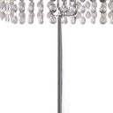 Table Lamp With Faux Crystals And White Rectangle Shade - Silver