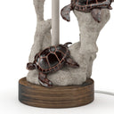 Table Lamp With White Drum Shade (Set of 2) - Brown