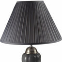 Metal Urn Table Lamp With Gray Empire Shade - Gray And Silver