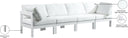 Nizuc - Outdoor Patio 4 Seat Modular Sofa With White Frame - Meridian Furniture - Stationary Sectionals- Elite Enclave Home