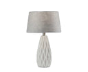 Bedside With Gray Drum Shade (Set of 2) - White Ceramic
