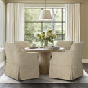 London - Upholstered Skirted Dining Arm Chair With Hidden Casters - Beige - Martha Stewart - Arm Chairs - Elite Enclave Home