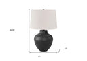 Metal Urn Table Lamp With Cream Empire Shade - Black - HomeRoots - Table Lamps - Elite Enclave Home