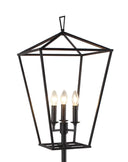 Three Light Floor Lamp With Black Geometric Shade - Black - HomeRoots - Floor Lamps - Elite Enclave Home