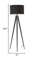 62" Tripod Floor Lamp With Black Drum Shade - Black - HomeRoots - Floor Lamps - Elite Enclave Home