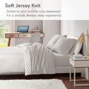 Blend Jersey Knit - 4 Piece Queen All Season Sheet Set - Gray