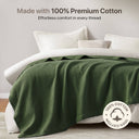 Waffle Weave - Twin Cotton Blanket - Olive Green - Madison Park - Blankets - Elite Enclave Home