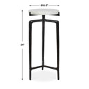 Tobias - Marble Slab Drink Table - Bronze / White