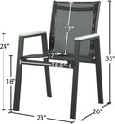 Nizuc - Outdoor Patio Dining Arm Chair With Gray Frame (Set of 2)