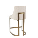 Bryce - Upholstered Counter Stool With Metal Base - Cream