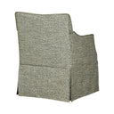 London - Upholstered Skirted Dining Arm Chair With Hidden Casters - Gray - Martha Stewart - Arm Chairs - Elite Enclave Home