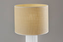 24" Ceramic Cylinder Table Lamp With Beige Drum Shade - White - HomeRoots - Table Lamps - Elite Enclave Home