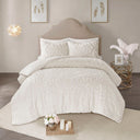 Laetitia - 3-Piece Tufted Medallion Duvet Cover Set - Off White