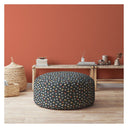 Cotton Round Polka Dots Pouf Cover - Blue