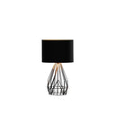 Asymmetric Cage Metal Table Lamp - Black