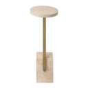 Feranno - Travertine Accent Table - Brass - Uttermost - Accent Tables - Elite Enclave Home