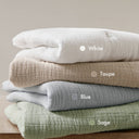 Breeze - Gauze Embroidered Euro Sham - White - Harbor House Blue - Coverlet & Shams - Elite Enclave Home