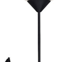 Two Light Torchiere Floor Lamp With Acrylic Bowl Shades - Black / White - HomeRoots - Floor Lamps - Elite Enclave Home