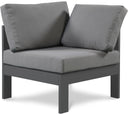 Meridian Nizuc Outdoor Patio Corner Chair – modular design with waterproof fabric cushions and aluminum frame