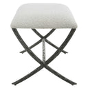 Brisby - Gray Fabric Small Bench