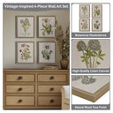 Herbal Botany - Framed Linen Canvas (Set of 4) - Green - Madison Park - Canvas Art Sets - Elite Enclave Home