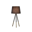 Tripod Table Lamp With Black Empire Shade - Gold