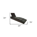 79" Faux Wicker Cushions Chaise Lounge - Dark Gray