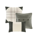 Ridge - California King 7 Piece Herringbone Comforter Set - Gray