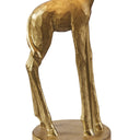 Textured Giraffe Table Lamp With White Drum Shade - Gold