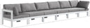Nizuc - Outdoor Patio 6 Seat Modular Sofa With White Frame - Meridian Furniture - Stationary Sectionals- Elite Enclave Home