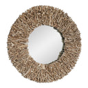 Rossetti - Round Interwoven Wood Mirror - Woodtone
