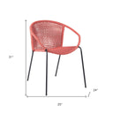 25" Metal Outdoor Dining Chair (Set of 2) - Red
