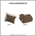 Riordan - 2 Piece Twin Waffle Knit Comforter Set - Brown