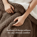 Rowan - Waffle Knit Chenille Throw - Brown - Madison Park - Throws - Elite Enclave Home