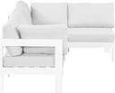 Nizuc - Outdoor Patio 4 Piece Modular Sectional With White Frame