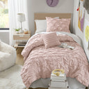 Bailey - Twin/Twin Long Diamond Pucker Comforter Set - Pink - Super Listing - Comforters & Sets - Elite Enclave Home