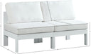 Nizuc - Outdoor Patio 2 Seat Armless Modular Sofa With White Frame - Meridian Furniture - Stationary Sectionals- Elite Enclave Home