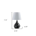 Table Lamp With White Globe Shade - Black
