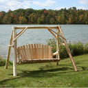 87" x 70" x 65" Solid Wood Swing Chair - Natural