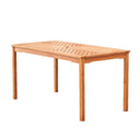 Eucalyptus Slat Wood Straight Outdoor Dining Table With Umbrella Hole - Natural
