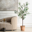Uttermost Olea Potted Olive Tree – Green foliage and fruit clusters in scallop-detailed terracotta concrete planter