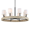 Faiyam - 8 Light Rattan Chandelier - Black