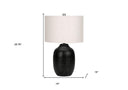 Ceramic Urn Table Lamp With Ivory Drum Shade - Black - HomeRoots - Table Lamps - Elite Enclave Home
