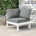 Meridian Nizuc Outdoor Patio Corner Chair – modular design with waterproof fabric cushions and aluminum frame