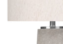 Cylinder Table Lamp With Ivory Drum Shade - Gray And Silver - HomeRoots - Table Lamps - Elite Enclave Home