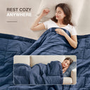 Windom - King All Season Hypoallergenic Blanket With 3M Scotchgard - Navy