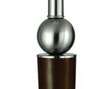 Metal Geometric USB Table Lamp With White Empire Shade - Nickel
