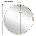 Russo - Travertine Round Mirror - Bronze / Brown / Gold