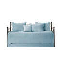 Tuscany - 6 Piece Reversible Scalloped Edge Daybed Cover Set - Blue