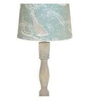 Table Lamp With Sail Away Printed Shade - Distressed Washed Wood
